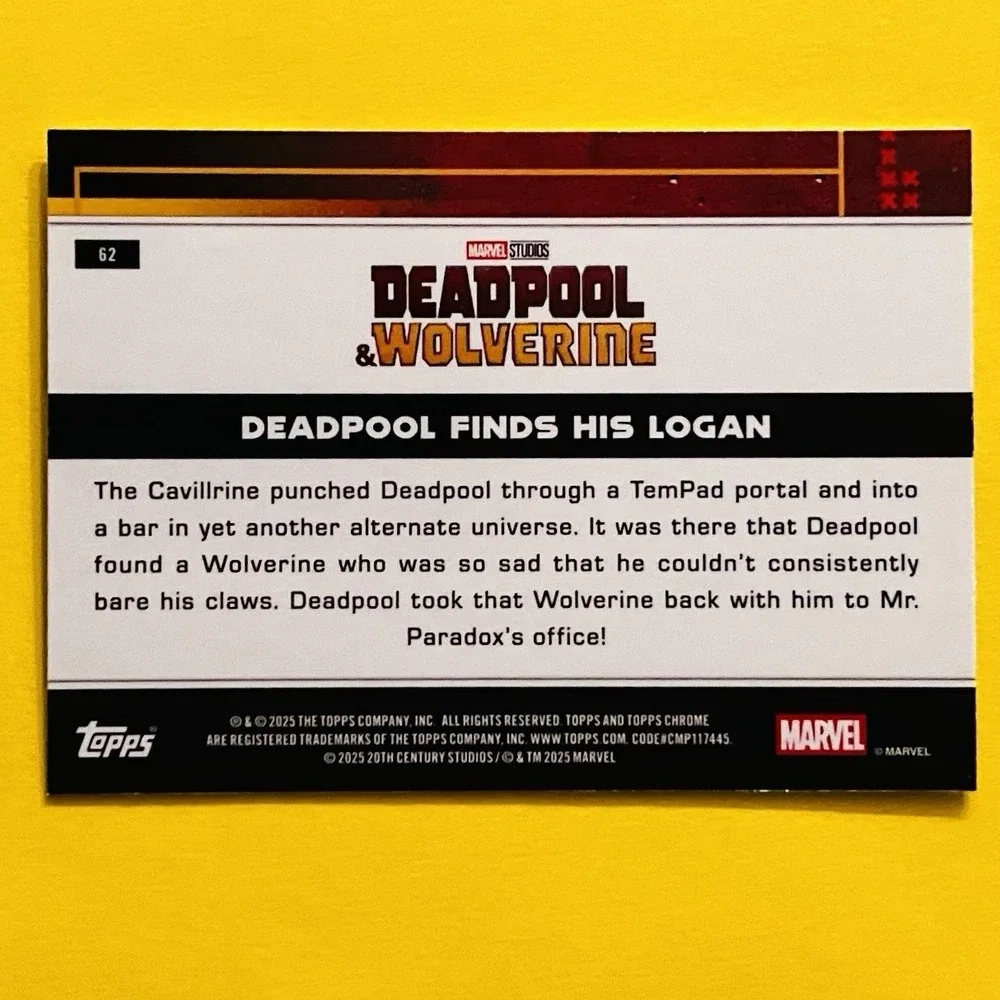 Marvel Deadpool & Wolverine Deadpool Finds‎ His Logan 2025 Topps Chrome #62